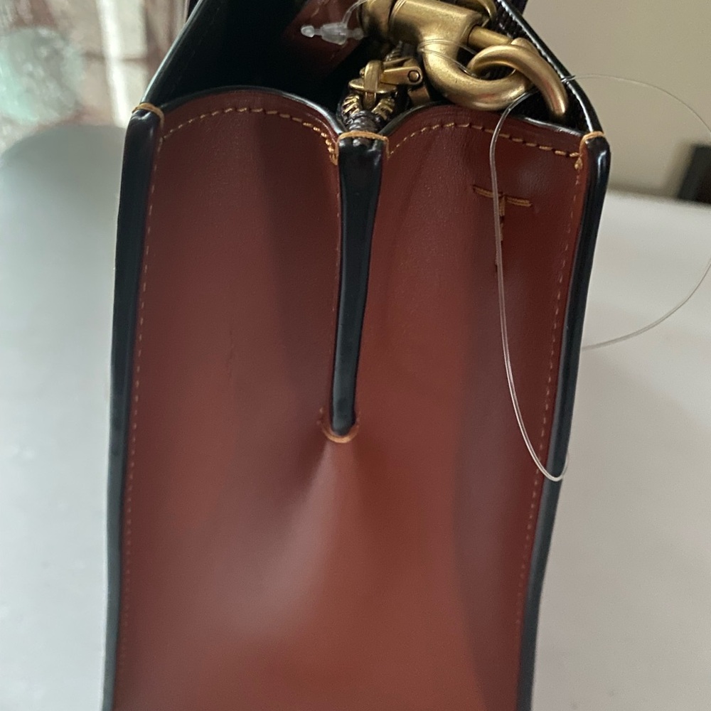 Coach Embossed Leather Bag in Rich Brown - Picture 10 of 11